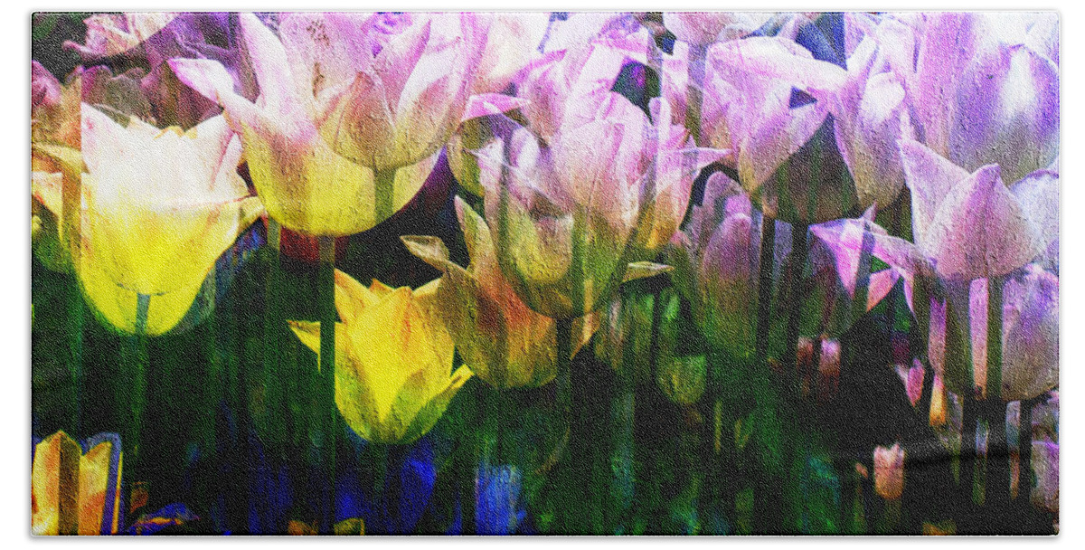 Totally Tulips Hand Towel featuring the digital art Totally Tulips by Kiki Art