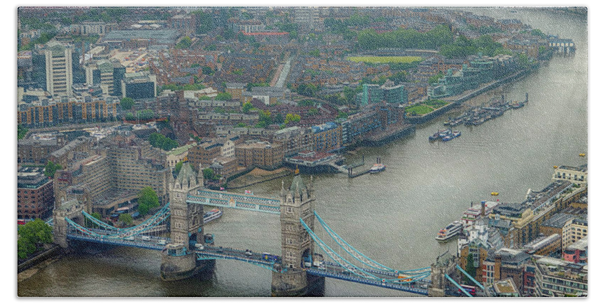 Chriscousins Bath Towel featuring the photograph Tower Bridge in London by Chris Cousins