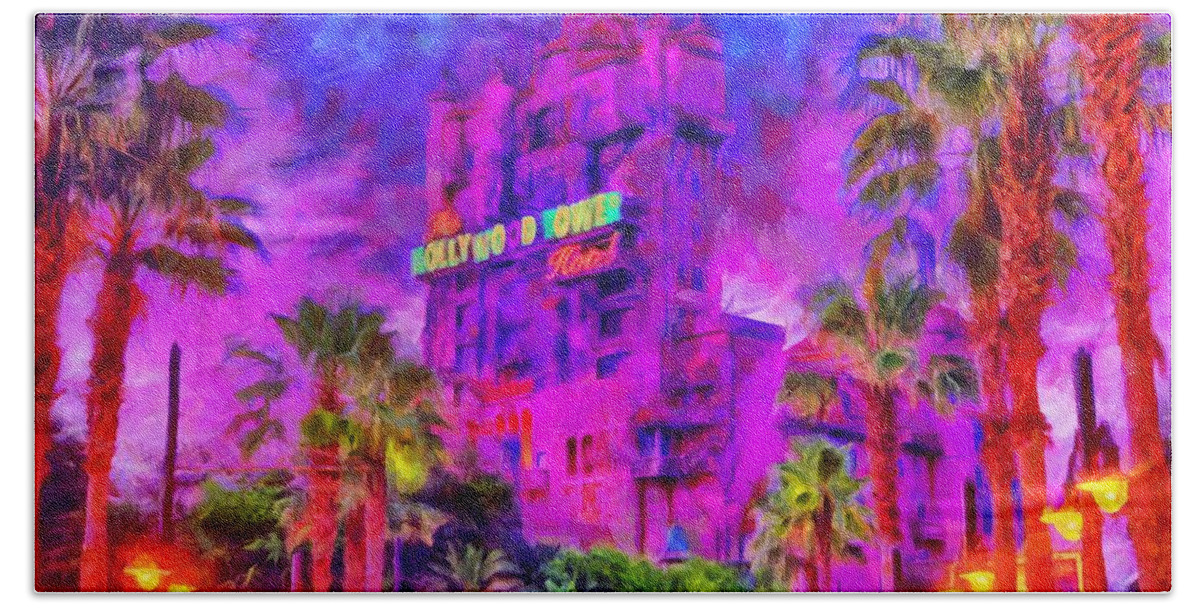 Tower Of Terror Hand Towel featuring the digital art Tower of Terror by Caito Junqueira