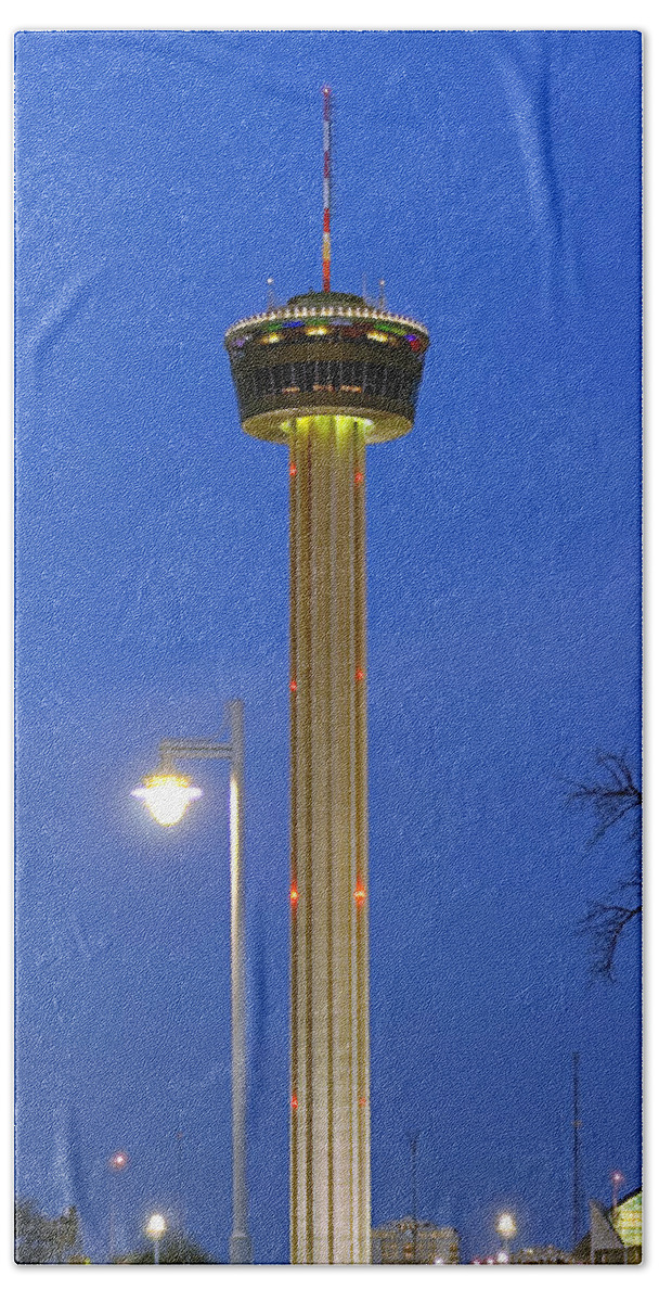 Texas Hand Towel featuring the photograph Tower of the Americas by Erich Grant