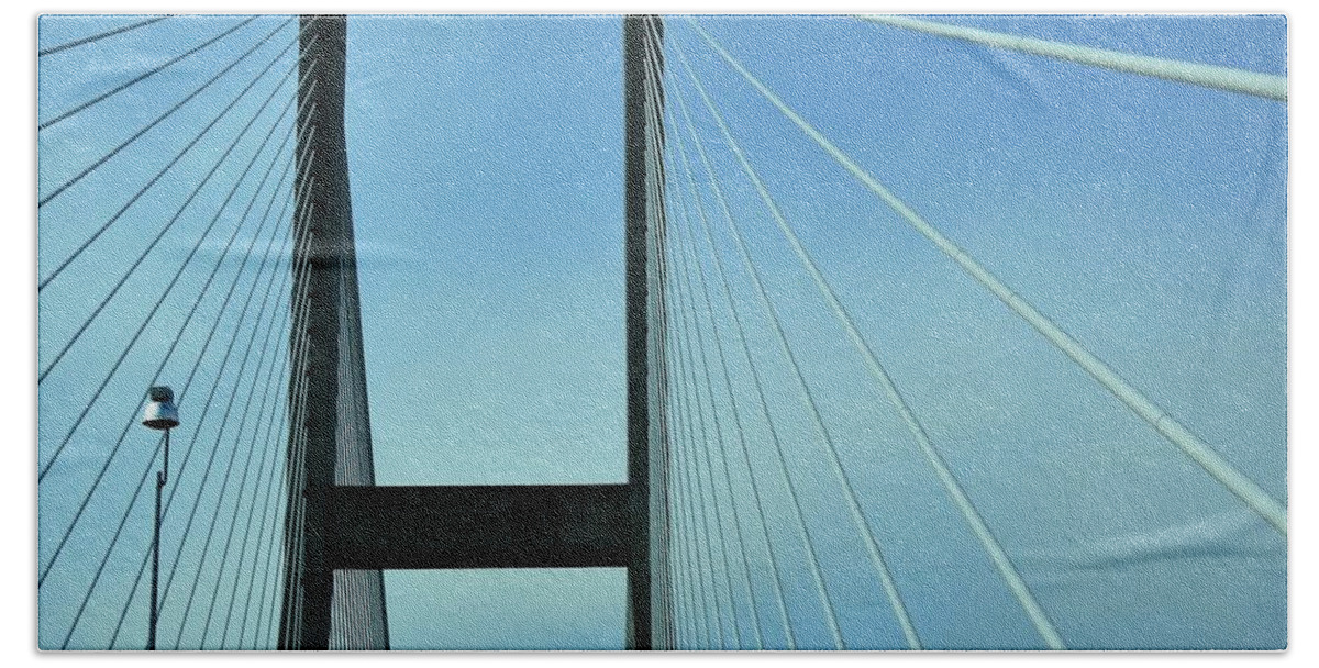 Bridges Bath Towel featuring the photograph Towering Abstract by Jan Gelders