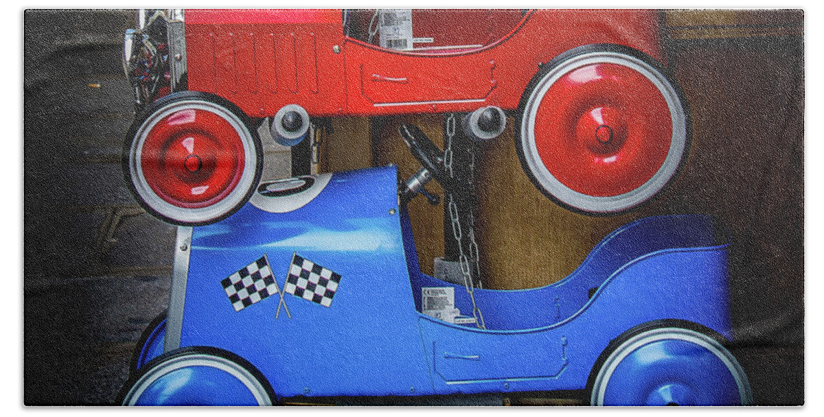 Toy Hand Towel featuring the photograph Toy Racers by Perry Webster