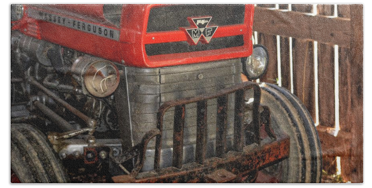 Tractor Hand Towel featuring the photograph Tractor Grill by Joseph Caban