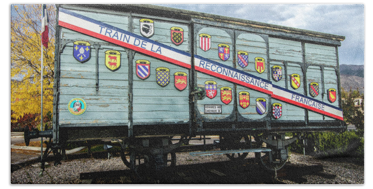 Ogden Bath Towel featuring the photograph Train De La Reconnaissance Francaise - Ogden - Utah by Gary Whitton