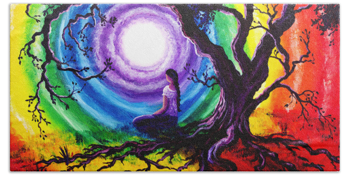 Gypsy Hand Towel featuring the painting Tree of Life Meditation by Laura Iverson