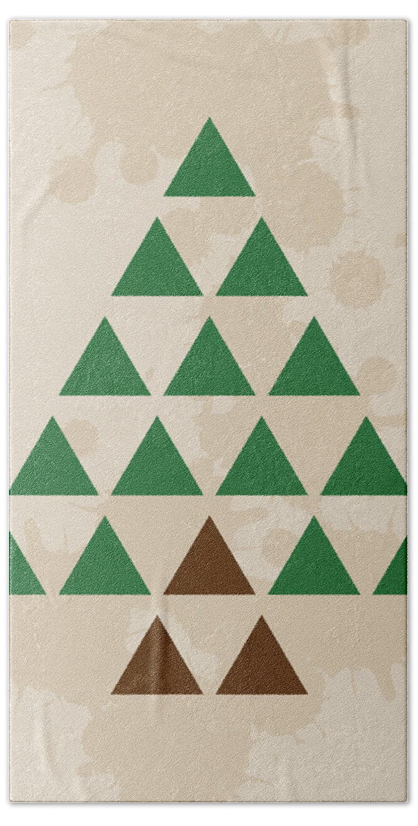 Triangles Bath Towel featuring the digital art Triangle Tree by K Bradley Washburn