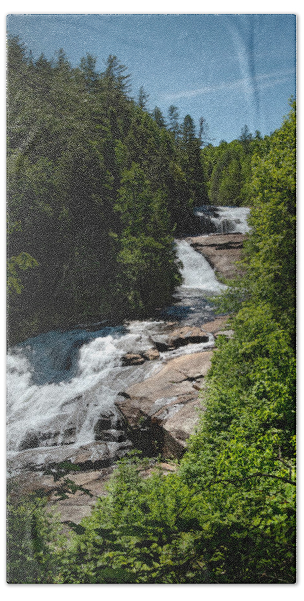 Falls Bath Towel featuring the photograph Triple Falls in Dupont State Forest by John Haldane