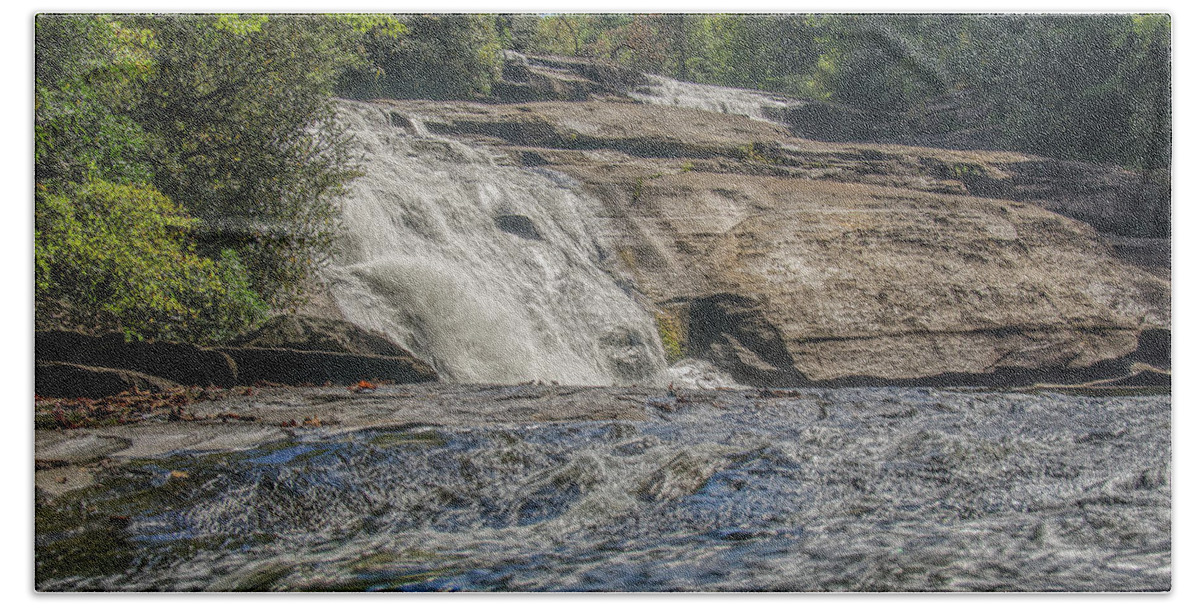 Triple Falls Hand Towel featuring the photograph Triple Falls Second Tier by Steven Richardson