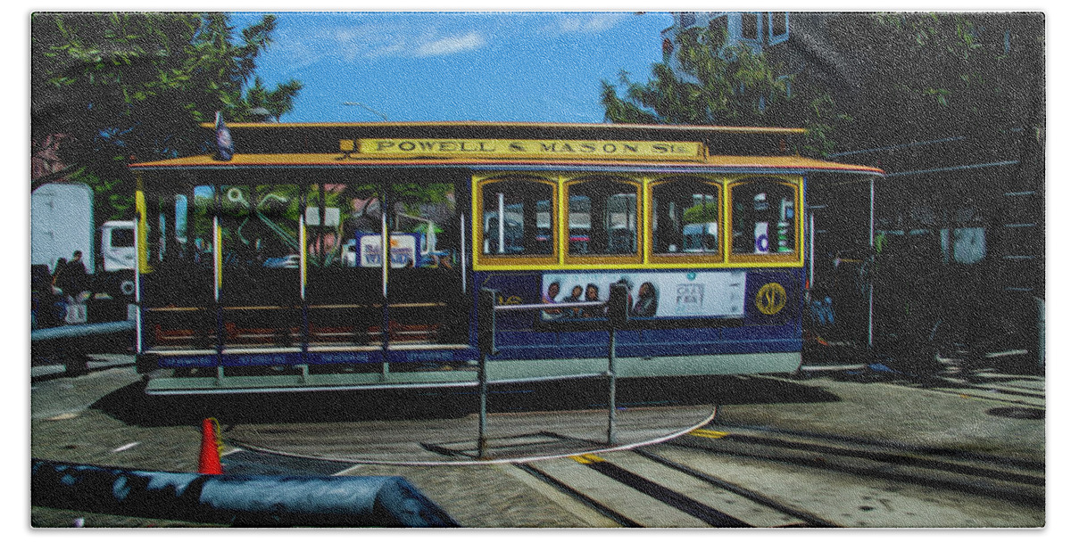 Trolley Hand Towel featuring the photograph Trolley car turn around by Stuart Manning