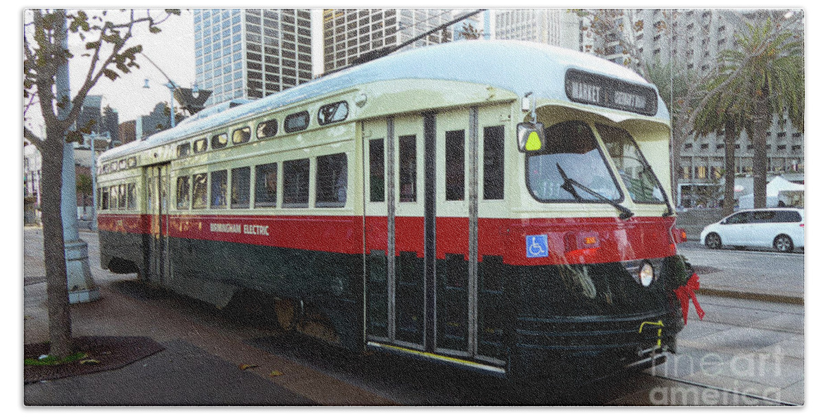 Cable Car Hand Towel featuring the photograph Trolley Number 1077 by Steven Spak