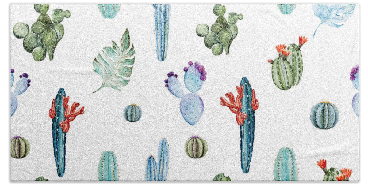 Summer Hand Towel featuring the painting Tropical Forever 2 by Mark Ashkenazi