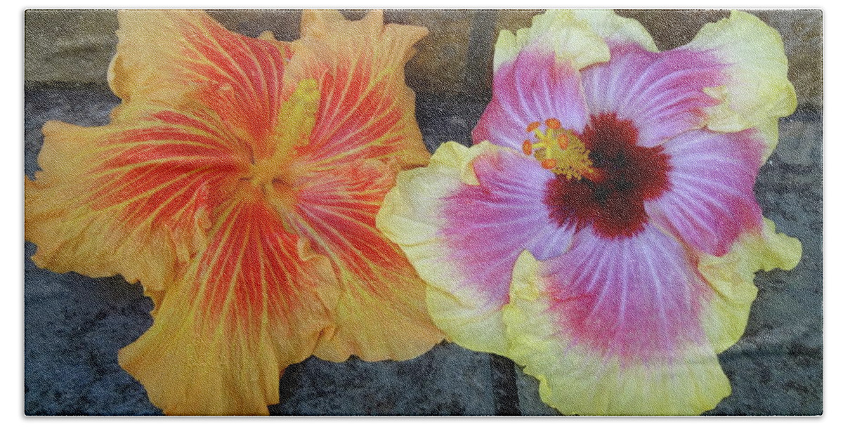 Hibiscus Bath Towel featuring the photograph Tropical Pair by Jenny Lee