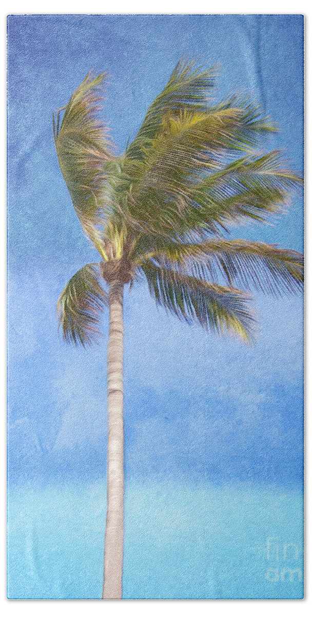 Palm Tree Bath Towel featuring the digital art Tropical Palm Tree by Phil Perkins