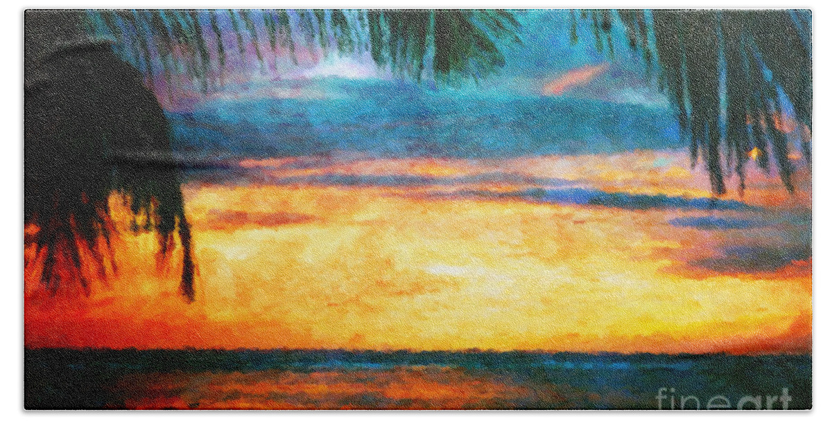 Tropical Bath Sheet featuring the photograph Tropical Sunset by Jerome Stumphauzer