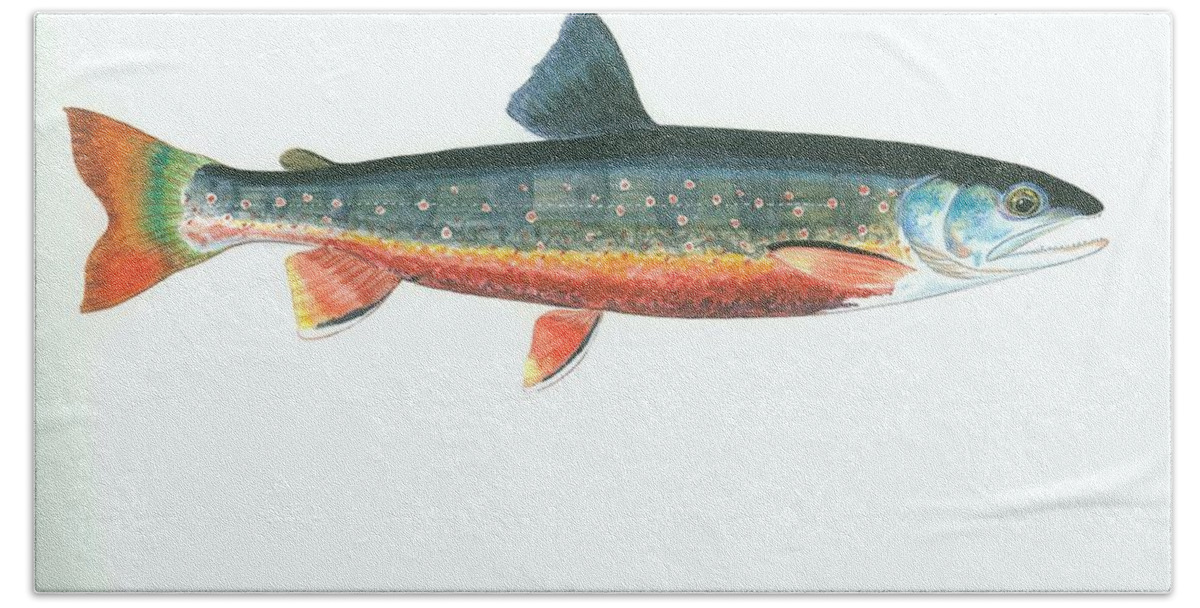Trout Hand Towel featuring the digital art Trout by Super Lovely