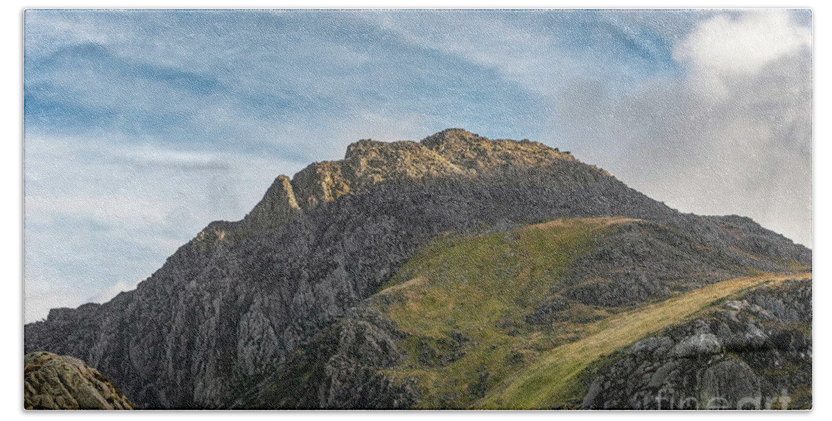 Tryfan Mountain Hand Towel featuring the photograph Tryfan Snowdonia by Adrian Evans