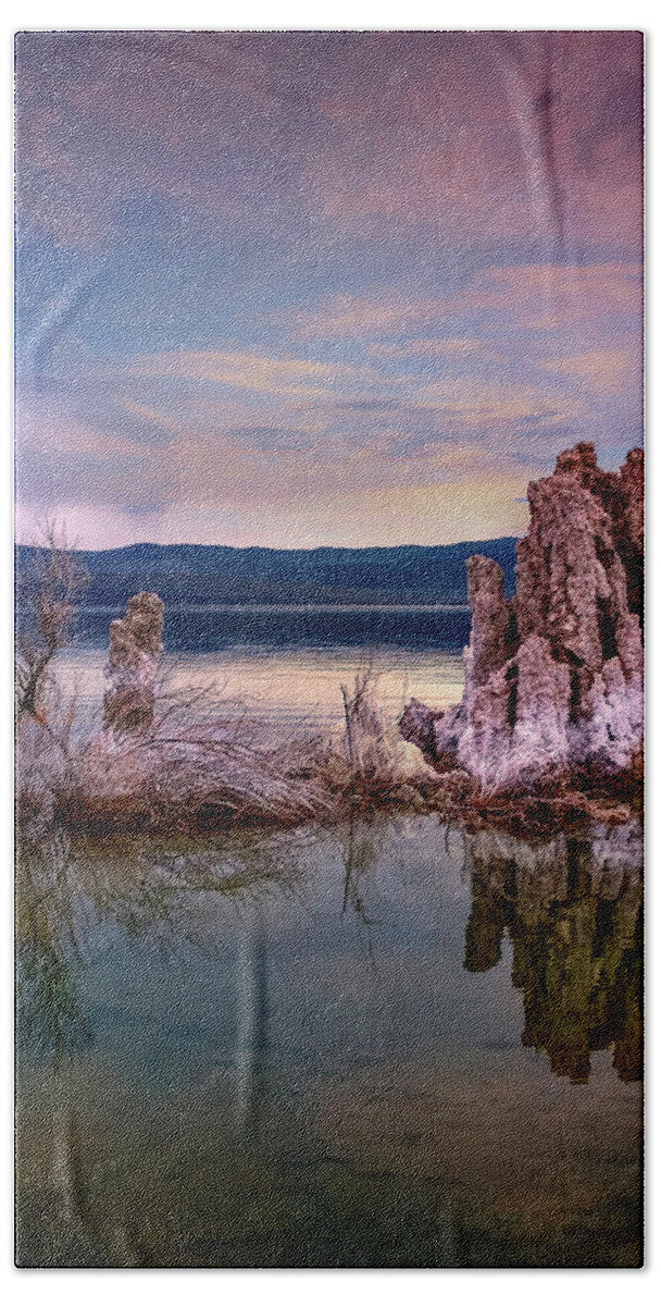 Endre Bath Towel featuring the photograph Tufa 5 by Endre Balogh