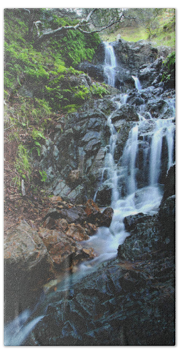 Waterfalls Hand Towel featuring the photograph Tumbling Down by Laurie Search