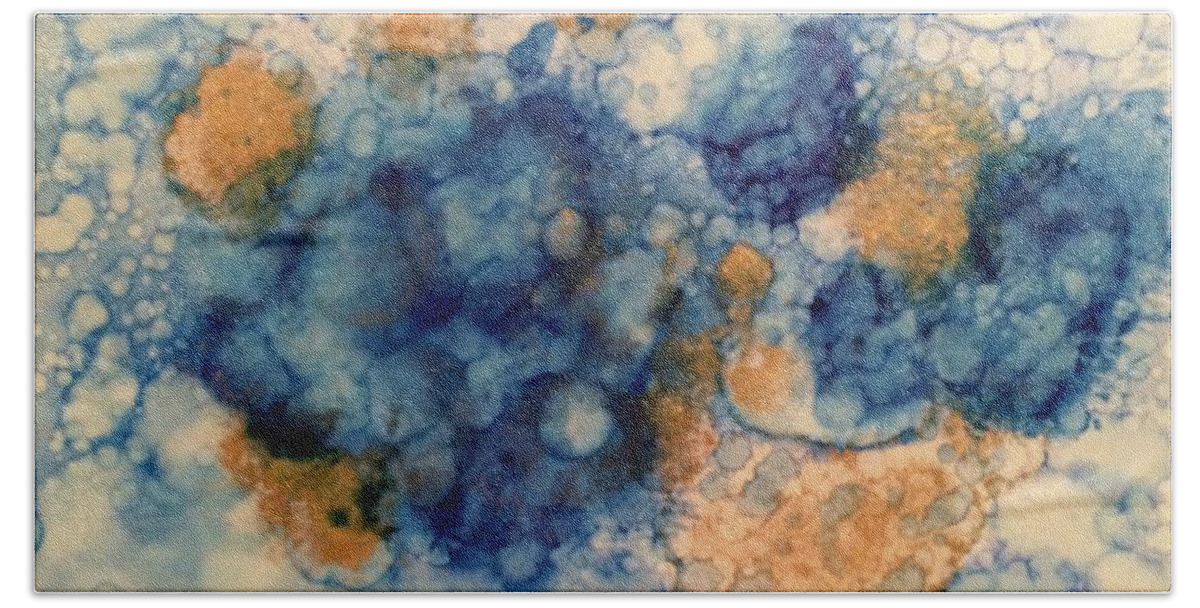 Abstract Bath Towel featuring the painting Tundra by Denise Tomasura