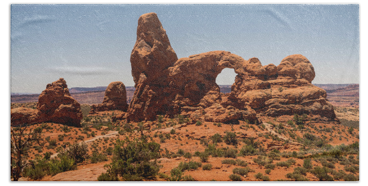 Utah Bath Towel featuring the photograph Turret Arch Arches National Park Utah by Lawrence S Richardson Jr