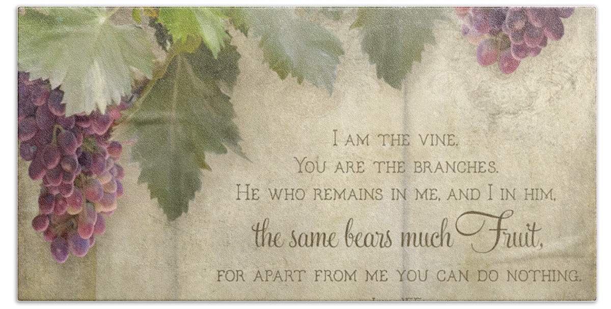 Tuscan Hand Towel featuring the painting Tuscan Vineyard - Rustic Wood Fence Scripture by Audrey Jeanne Roberts