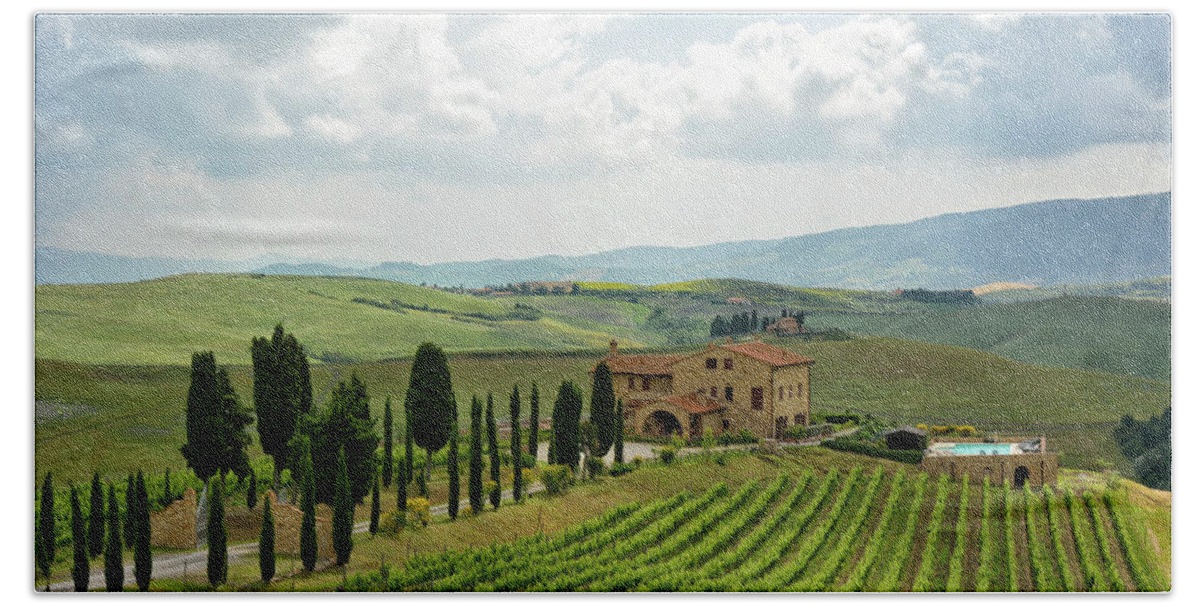 Sky Bath Towel featuring the photograph Tuscan Winery by Joachim G Pinkawa