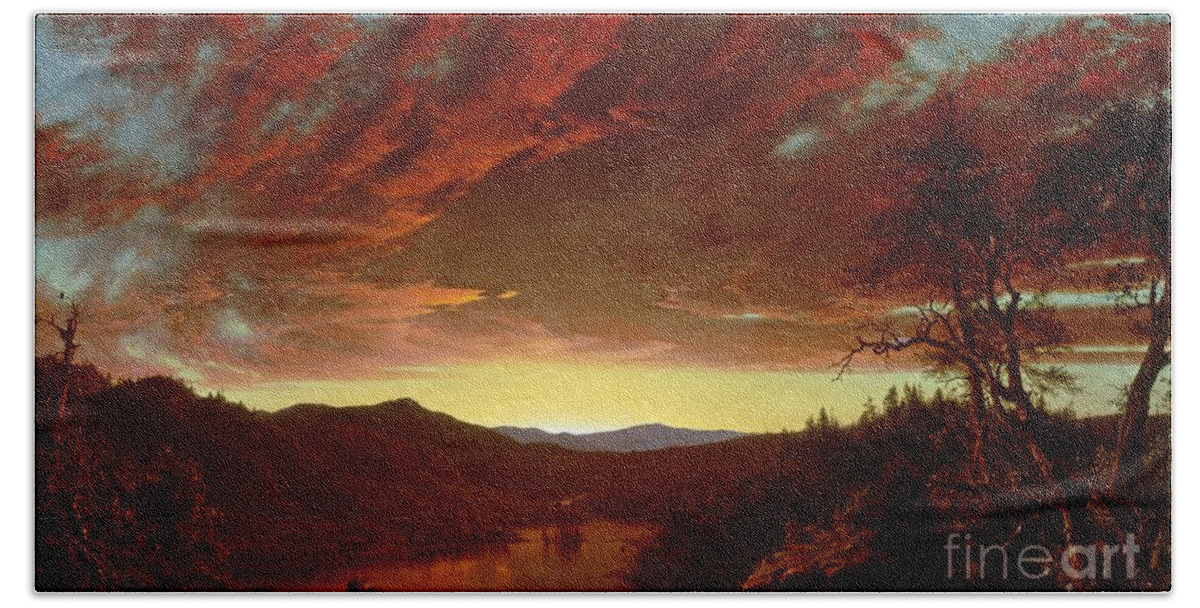 Twilight Hand Towel featuring the painting Twilight in the Wilderness by Frederic Edwin Church