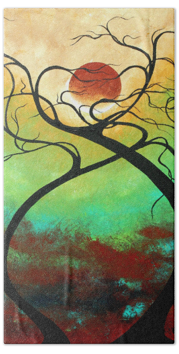 Landscape Bath Towel featuring the painting Twisting Love II Original Painting by MADART by Megan Duncanson