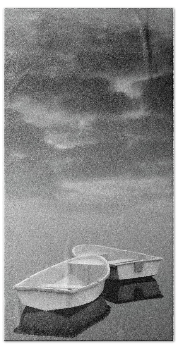 Boats Bath Towel featuring the photograph Two Boats and Clouds by David Gordon