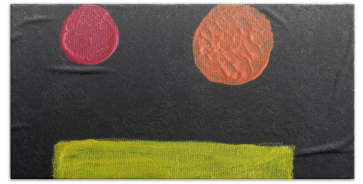 Moons Bath Towel featuring the painting Two Moons of Molingdop by Phil Strang