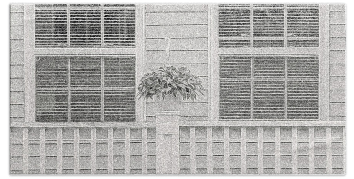 Windows Bath Towel featuring the photograph Two Windows by Cathy Kovarik