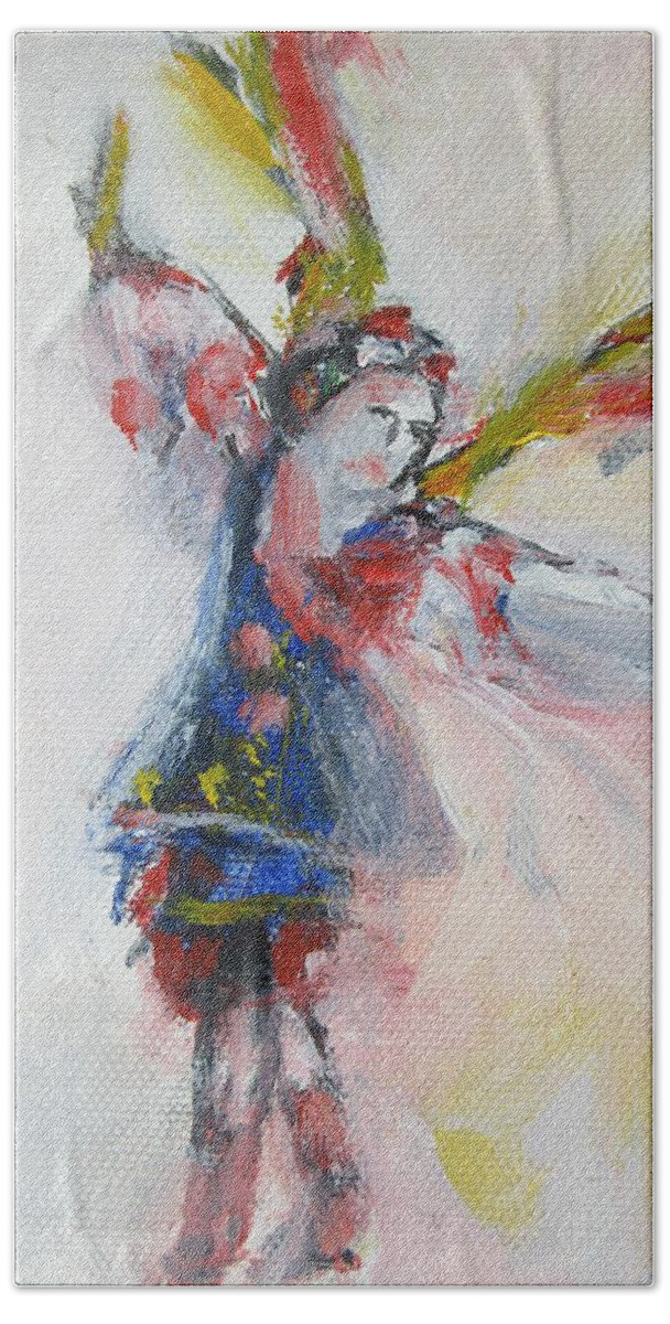 Ukraine Hand Towel featuring the painting Ukrainian Dancer by Denice Palanuk Wilson