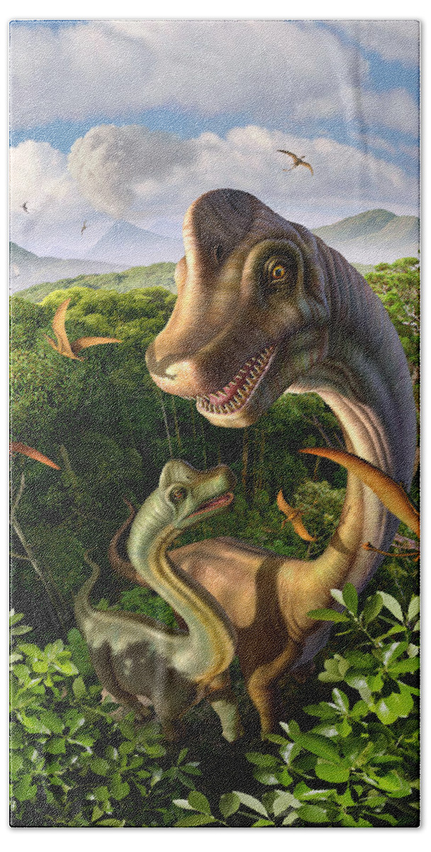 Brachiosaurus Hand Towel featuring the digital art Ultrasaurus by Jerry LoFaro