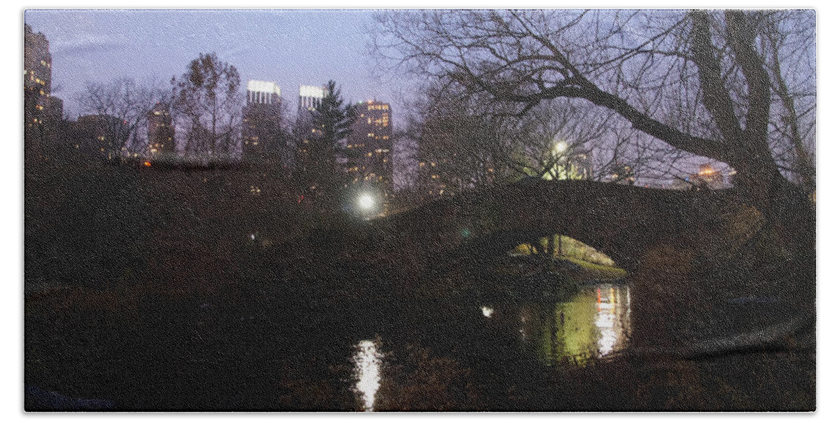 Central Park Nyc Bath Towel featuring the photograph Under the bridge by Elena Perelman