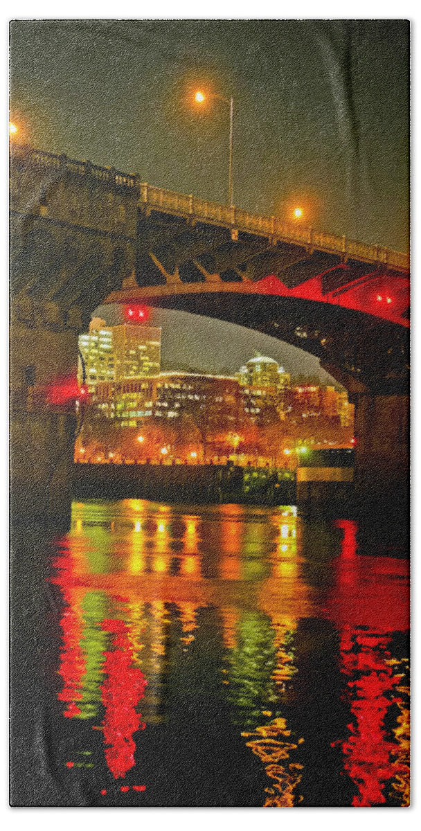 Portland Hand Towel featuring the photograph Under the Burnside by Albert Seger