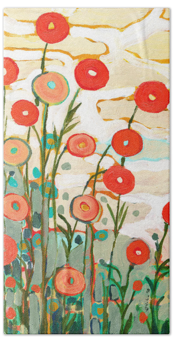 Poppy Hand Towel featuring the painting Under the Desert Sky by Jennifer Lommers