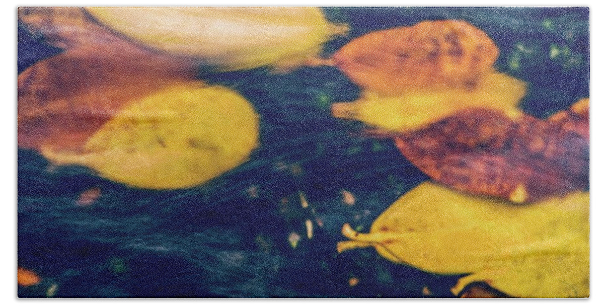 Leaves Hand Towel featuring the photograph Underwater Colors by Gene Garnace