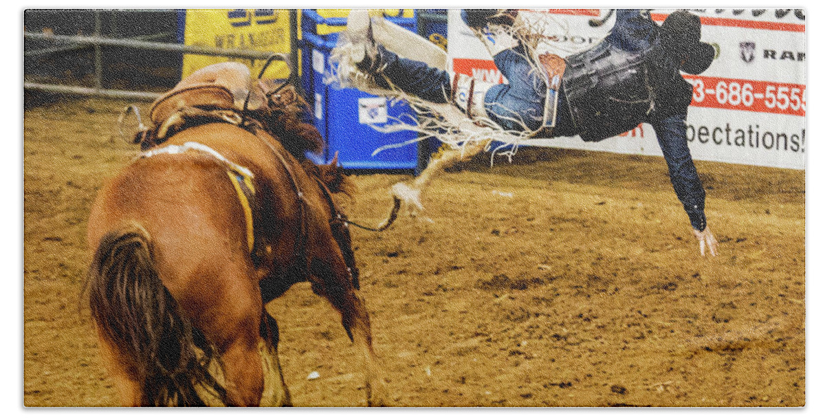 Rodeo Hand Towel featuring the photograph Unseated by Jeff Kurtz