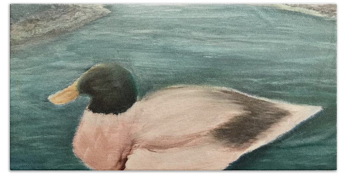  Bath Towel featuring the painting Quack, Quack by Sheila Mashaw