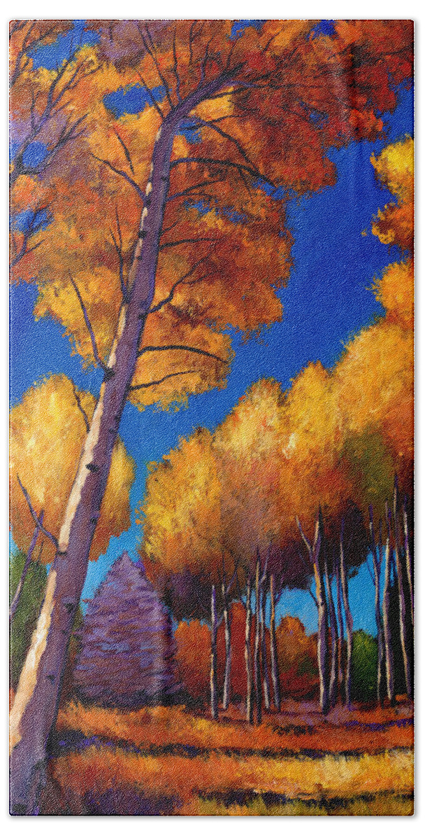Autumn Aspen Hand Towel featuring the painting Up and Away by Johnathan Harris