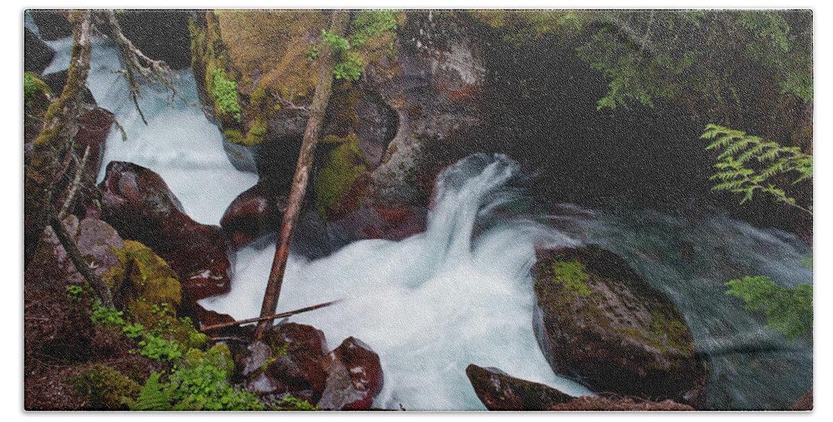 Scenic Bath Towel featuring the photograph Upper Avalanche Creek by Doug Davidson