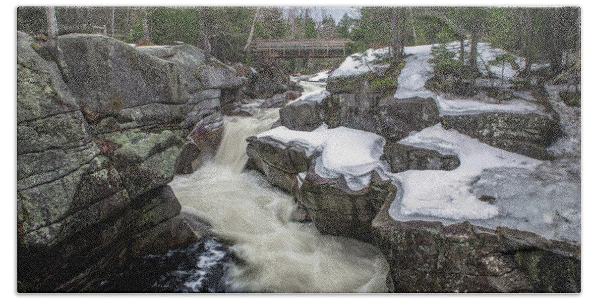 Upper Bath Towel featuring the photograph Upper Falls Winter by White Mountain Images
