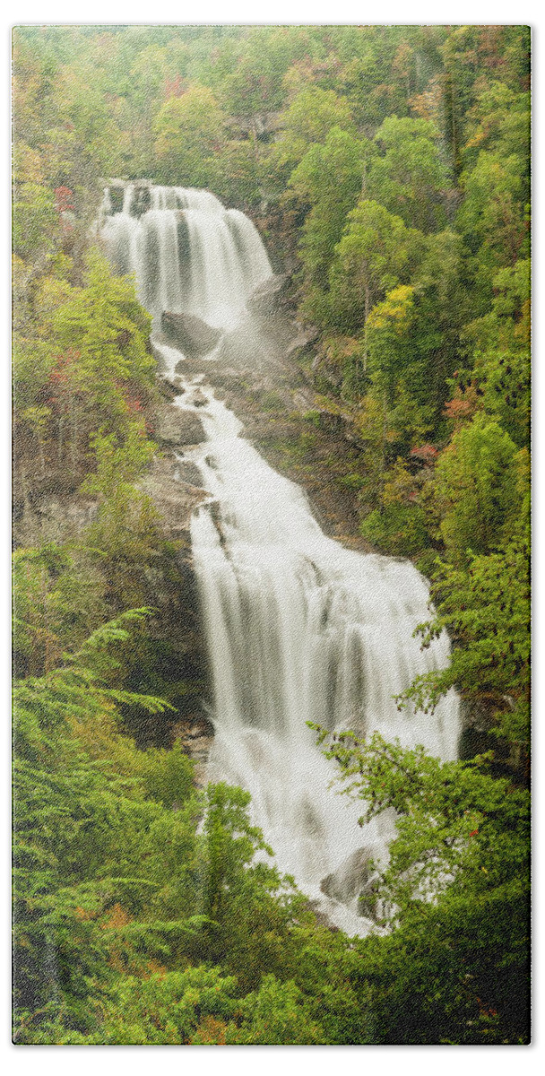 Waterfall Bath Towel featuring the photograph Upper Whitewater Falls by Rob Hemphill