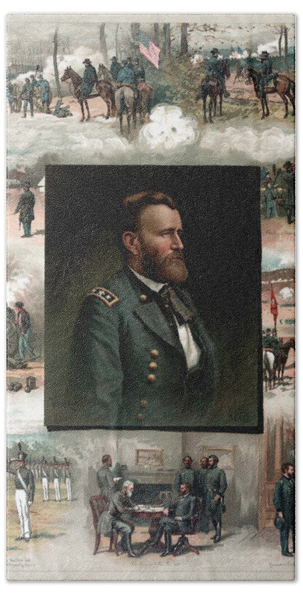 President Grant Bath Sheet featuring the painting US Grant's Career In Pictures by War Is Hell Store