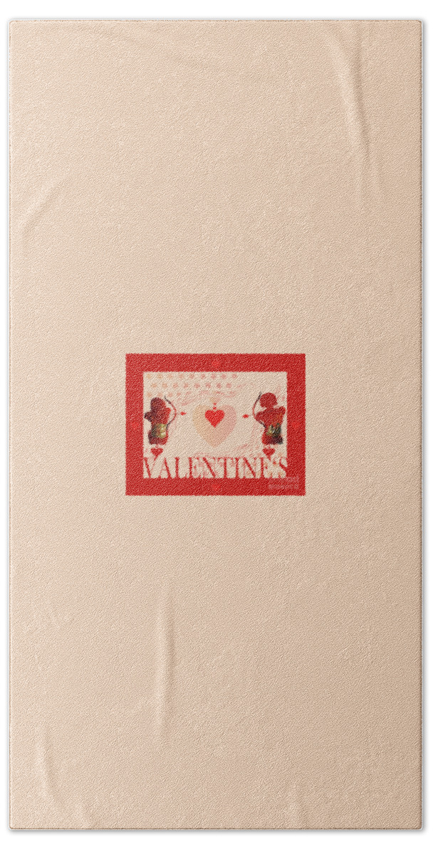 Valentine's Hand Towel featuring the digital art Valentine's JM 0006 by Johannes Murat