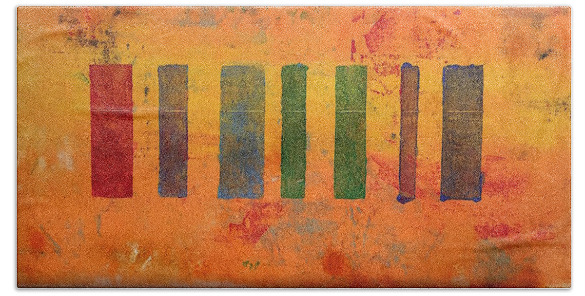 Clay Monotype Hand Towel featuring the mixed media Valor I by William Renzulli