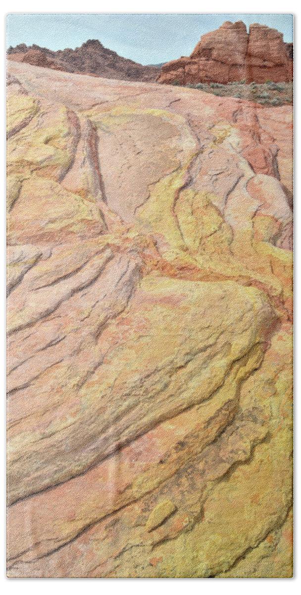 Valley Of Fire State Park Bath Towel featuring the photograph Veins of Gold in Valley of Fire by Ray Mathis