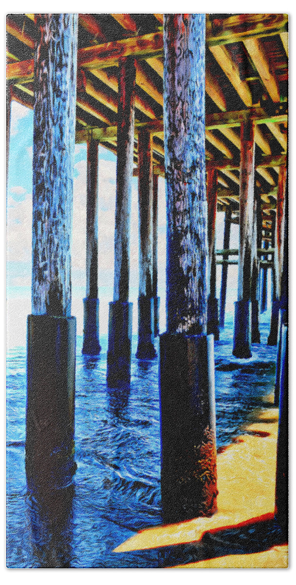 Ventura Pier Hand Towel featuring the photograph Ventura Pier - California Coast by Glenn McCarthy Art and Photography