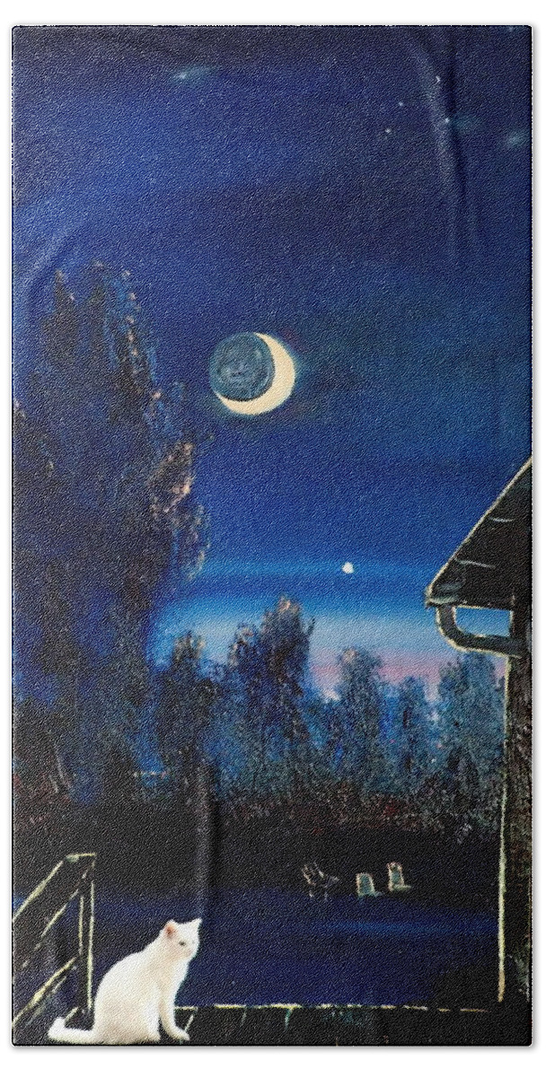 Venus Bath Towel featuring the painting Venus    105 by Cheryl Nancy Ann Gordon