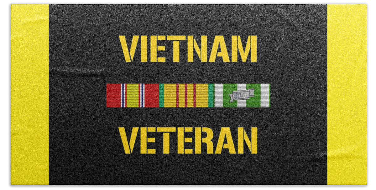 Vietnam Veteran Bath Towel featuring the digital art Vietnam Veteran Ribbon Bar by War Is Hell Store